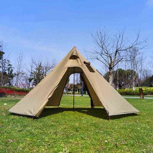 Grande tente pyramidale avec trou de cheminée pour 4 à 5 personnes, tipi de camping en plein air ultraléger, tente de randonnée anti-vent, auvent, abri H220419