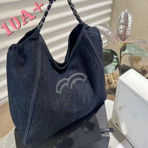 Sac à main en Denim médiéval pour filles, grande qualité, chaîne à bandoulière de styliste, capacité de luxe, fourre-tout haut, 5a + Top