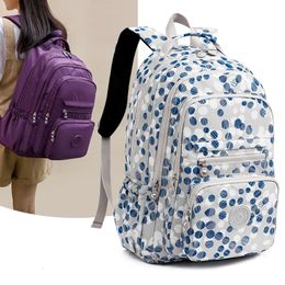 Mochila de gran calidad para mujer, mochila escolar de nailon, mochila de viaje para niñas, bolsa con estampado de flores, bolsa de deporte al aire libre para senderismo para mujer 240323