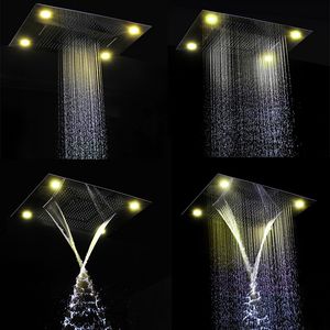 Grote regendouche badkamer plafond elektrische led douchekoppen regenval waterval douchekit kranen met 6 pc's massages spray