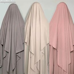 Grand Ramadan Eid Eid Muslim Prayer prière Headscarf Overhead Cover Full Khimar Hijab Wiqab Top 1PCS Headwear 240409