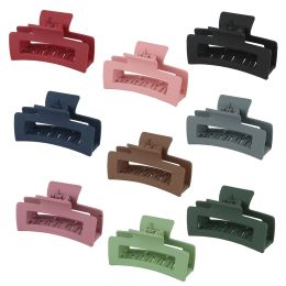 Grote Rechthoek Klauw Clips Matte Vierkante Clip voor Vrouwen Dik Haar Sterke Hold Kaak Clip Grote antislip Haar accessoire 2493 ZZ