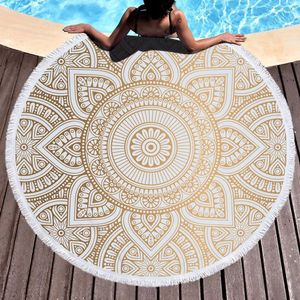 Grande serviette de plage en microfibre rond Adultes Summer Sport Wrap Blanket Travel Tapestry Yoga Mat Picnic Shawl Toalla de Playa 240416