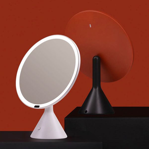 Espejo redondo grande, espejo de tocador de maquillaje led, luz inteligente de escritorio, luz de relleno ABS, luces de espejo de maquillaje de escritorio