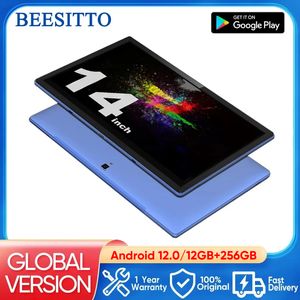 Grand écran 14,1 pouces tablette pc Android 12 Appel téléphonique Tablette 12 + 256 Go Bluetooth 5G Pad WiFi pour éducation / partition / cuisine