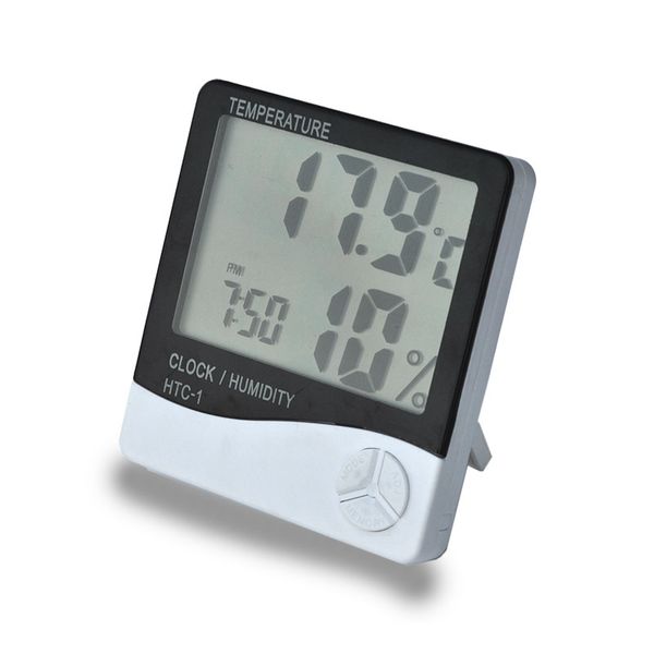 Hygromètre domestique à grand écran Thermomètre électronique intérieur haute précision avec des compteurs d'humidité électronique du réveil