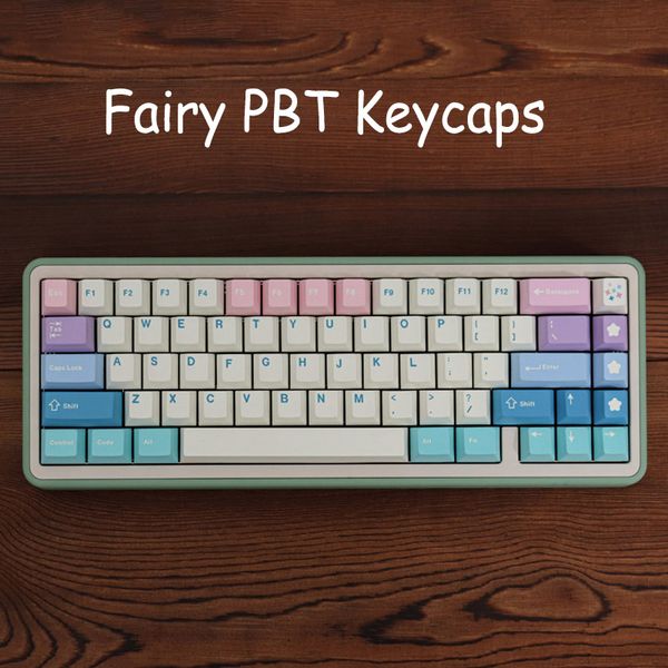 Juego grande de teclas GMK Clones Fairy Keycaps PBT Dye Sub Cherry Profile Keycap para teclado mecánico Anne GH60 GK64 ISO Enter Key