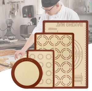 Grand ensemble de tapis de cuisson en silicone avec mesures, résistant à la chaleur, antidérapant, antiadhésif, réutilisable, sans danger pour les aliments, plaque de cuisson, accessoire de cuisson, tapis à pizza et macaron