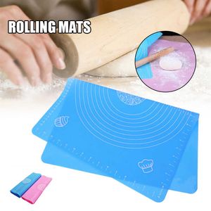 Grote siliconen gebak bakmatten non stick en antislip teller mat brood maken Gereedschap Dough Rolling Mat Rolling Pins 2111008