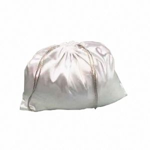 Grand sac de soins en satin de soie 5 tailles de stockage pochette d'emballage anti-poussière blanc sac réutilisable sac à main chaussures sac de voyage a4IE #