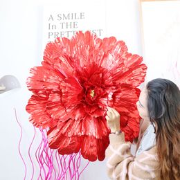 Grande fleur simulée pivoine fleur scène fête activités de plein air fond décoration accessoires de tir Roses lumineuses