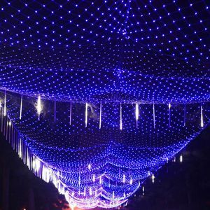 Grande Taille 10MX8M 2000 Led Net Mesh String Light Xmas Christmas Light Nouvel An Jardin Pelouse Mariage Vacances Éclairage Décoration EU 3144