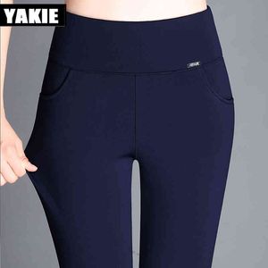 Grande taille 4XL printemps hiver femmes pantalons maigre mince taille haute Stretch crayon pantalon femme pantalon pantalon femme 210519