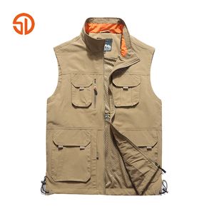 Groot formaat 5XL 6XL Tactical Jacket Vest Mannen Vesten Multi Pocket Mouwloze Jas Ademend Uitloper Fotograaf Reporter
