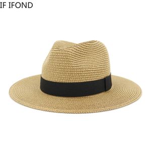 Sombreros de Panamá de verano de gran tamaño de 60 cm para mujeres y hombres, sombrero de jazz de playa de ala ancha, sombrero de paja para sol para mujer 240325