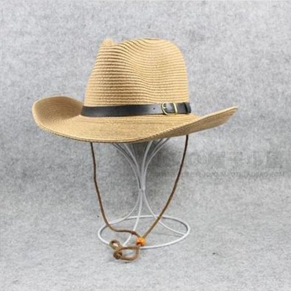 Tamaño grande 62 cm Sombrero de paja de jazz plegable Hombres y mujeres Verano Playa Cordón Protector solar Deportes al aire libre Sombrero para el sol al por mayor 240325