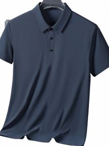 Grande taille 8XL 7XL été hommes polos glace soie t-shirt à manches courtes respirant cool séchage rapide Nyl Polos Golf T-shirts mâle L8Tk #
