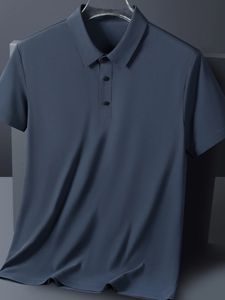 Groot formaat 8xl 7xl Summer Men Polo shirts ijs zijde korte mouwen T-shirt ademende coole snelle nylon polos golf t shirts mannelijk 240402