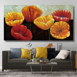 Grote maat Mooie bloemschildering Wall Art Canvas Print Abstract Poster voor Woonkamer Slaapkamer Decoratie Cuadros Geen frame