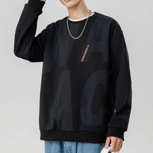 Groot formaat hoodie heren 2024 lente nieuwe Koreaanse letter afdrukken casual lange mouwen toptrend eenvoudig en veelzijdig knap