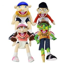 Groot formaat Jeffy -serie handpop pluche speelgoed kinderen cadeau -animatie rond grappige kinderen Jeffy Plush Dolls