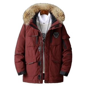 Manteau ample de grande taille pour hommes, veste d'hiver, à capuche, en duvet de canard, coupe-vent, Parka épaisse et chaude, manteaux 5858 201116
