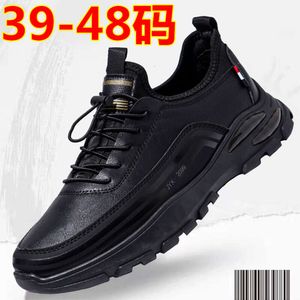 Zapatos de hombre de gran tamaño, zapatos deportivos y de ocio, zapatos de trabajo negros con parte superior de cuero 45464748 zapatos de hombre de pie grande, zapatos de algodón cálidos y de felpa