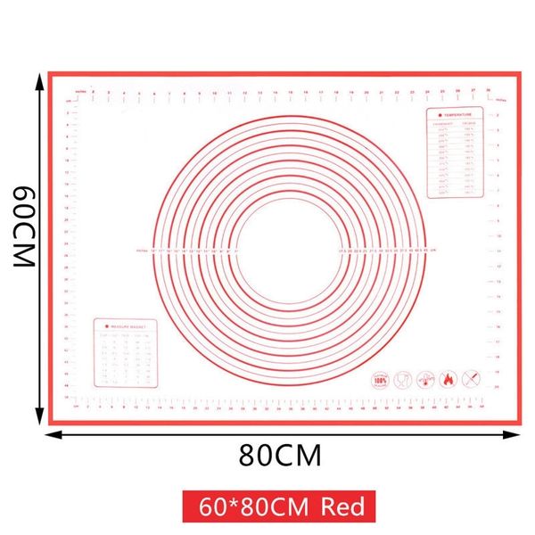 Estera para hornear de silicona antiadherente de gran tamaño, estera para hornear reutilizable, herramienta para hornear 80 * 60 cm / 70 * 50 cm / 60 * 60 cm / 60 * 50 cm Y200612