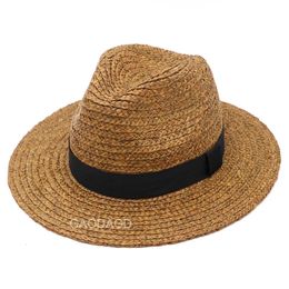 Casquette Panama grande taille gros os hommes femmes plage large bord Fedora haute qualité grande taille chapeaux de paille de raphia 57 cm 59 cm 61 cm 63 cm 240229