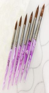 Brosse à ongles en poudre acrylique de marbre rose de grande taille, brosse à ongles en Gel anti-poussière, stylo en Sable pour peinture 3D NO14 16 18 20 22 246683780