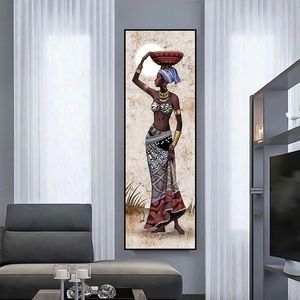 Groot formaat portret Afrikaanse vrouwen canvas schilderen op hangende posters en afdrukken muur kunstfoto's woonkamer woning decor geen frame