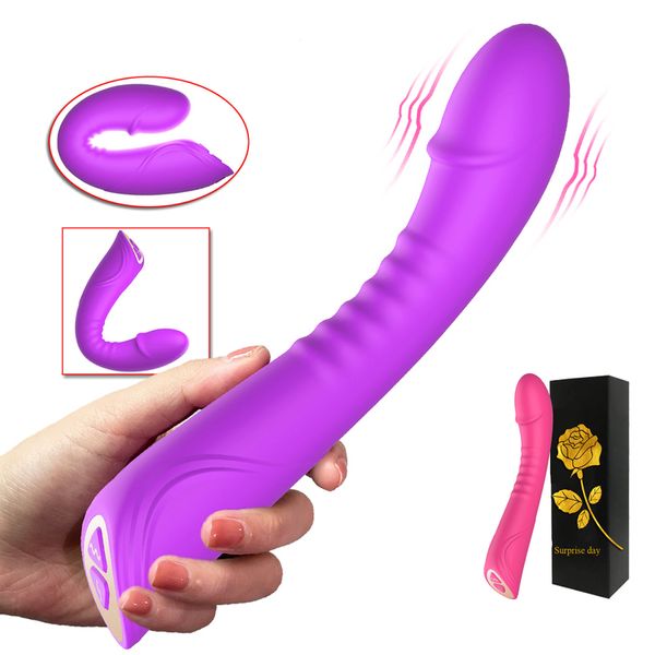 Vibromasseurs de gode réels de grande taille pour femmes Vibromasseur puissant en silicone souple G-Spot Vagin Stimulateur de clitoris Sex Toys pour adultes 220304