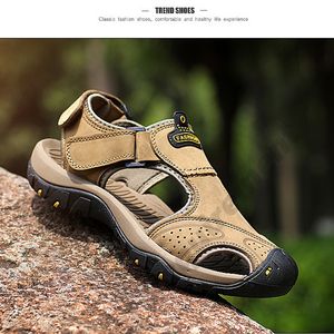 Grande taille sandales hommes 2022 été nouveau respirant orteil sandale loisirs de plein air chaussures de plage décontractées tête couche peau de vache LLLwhite 001