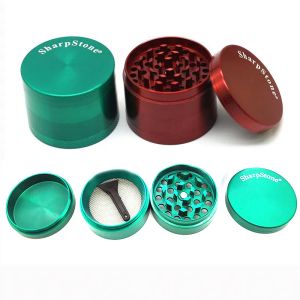 groot formaat rookmolen 75 mm tabak Slicer 4 lagen kruid breker kleurrijke zinklegering grinder hands rookaccessoires voor dab rig bong zz