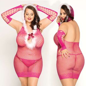 Ligne de grande taille serrée à grande taille lingerie sexy suspendue avec entrejambe ouverte et pas besoin de décoller les gants de ceinture de vêtements en mailles