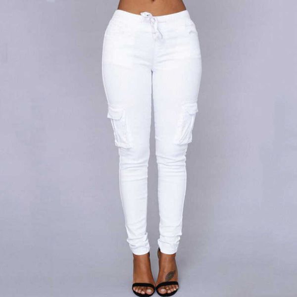 Pantalon blanc de grande taille Joggers Femmes Plus Taille Taille Haute Pantalon Jogger Femmes Pantalons Pantalons Militaires Femmes 211006