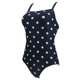 Groot formaat witte polka dot retro zwempak European en Amerikaanse driehoek uit één stuk zwempak vrouwen halter schouders