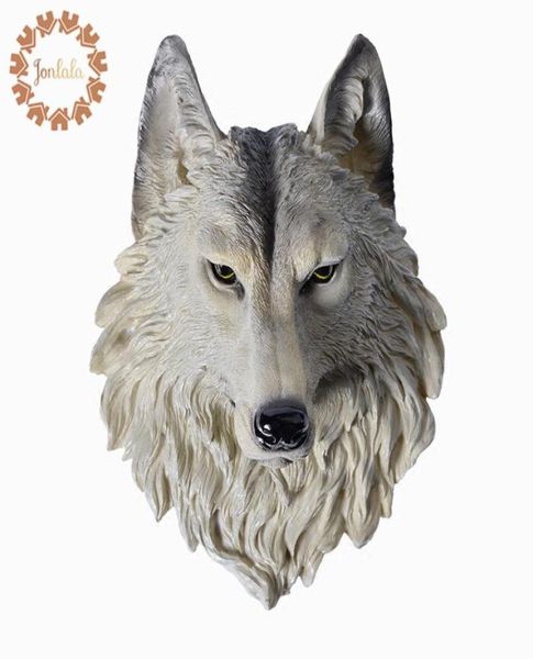 Tête de loup de grande taille, décoration murale suspendue, tête d'animal, pendentif en résine, ornements muraux, accessoires pour la maison, cadeau T20072063316