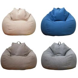Grands petits chaises de couverture de canapé paresseux sans remplissage en draps de lin salon amovible Sac de farine amovible pouf canapé pour le salon 240522