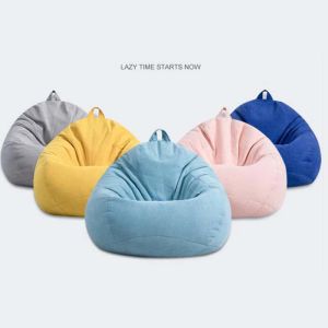 Grands petits chaises de couverture de canapé paresseux sans remplissage en draps de lin salon de parine pouf canapé pouf tatami chambre chambre à coucher