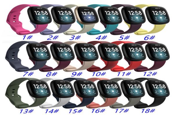 Grand bracelet en silicone de montre en silicone pour Fitbit versa 3 pour le bracelet de sangle de montre de montre de montre intelligente Fitbit Sense6220950