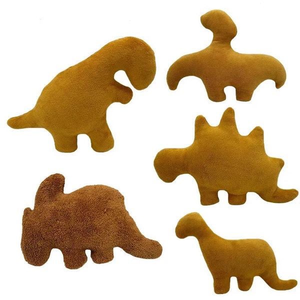 Tamaño grande/pequeño Dino Nugget de pollo juguetes de peluche suave Kawaii Animal relleno dinosaurio muñecas cojines para niñas niños regalos