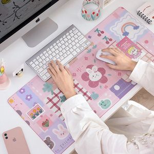 Grote zachte PU lederen muizen kantoor computer mat cartoon afdrukken laptop kussen muis bureau organizer schrijfblok