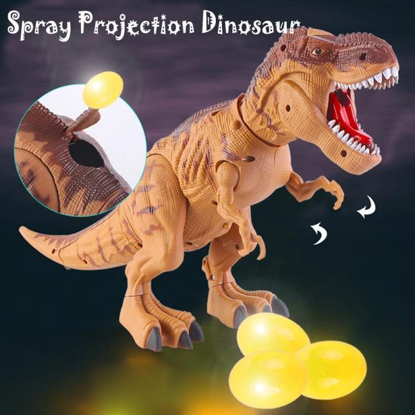 Gran Aerosol Mecánico Dinosaurios Walking Dinosaur Animal Modelo Poner Huevos Roar Sonidos Navidad Año Nuevo Regalo Juguete Eléctrico Para Niños LJ201105