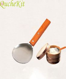 Grande cuillère en acier inoxydable avec manche en séquoia cuillère à soupe de riz vaisselle grains de café cuillère à tofu cuillère à glace accessoires de cuisine 3803599