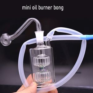 Grote voorraad glazen oliebrander bong Inline stereomatrix Perc Recycler Ash Catcher Bong 10 mm joint Dab Rig Bong met mannelijke glazen oliebranderpijp Beste rokergereedschap