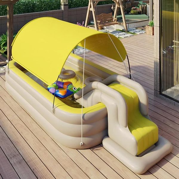 Gran piscina de verano Piscinas grandes inflables para la familia con juguetes inflables de tobogán Juegos de agua Juegos al aire libre Baby Pool 240403