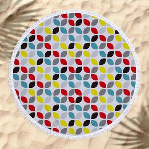 Toalla de playa redonda con Mandala de microfibra gruesa grande, manta geométrica con borla de 150cm para Picnic, Yoga, esterilla de meditación