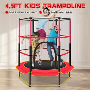 Grote trampoline 59.06Inch Ronde Kids Behuizing Net Pad Rebounder Outdoor Oefening Home Speelgoed Jumping Bed Max Load 140 kg Sport Trampolines Kinderen springen met veilig web