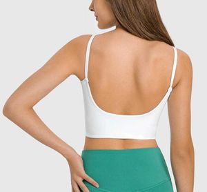 Chaleco deportivo grande con espalda en U para mujer, camisetas sin mangas con almohadilla para el pecho, ropa interior Sexy, parte de atrás bonita, traje de Yoga elástico para Fitness, ropa de gimnasio para entrenamiento